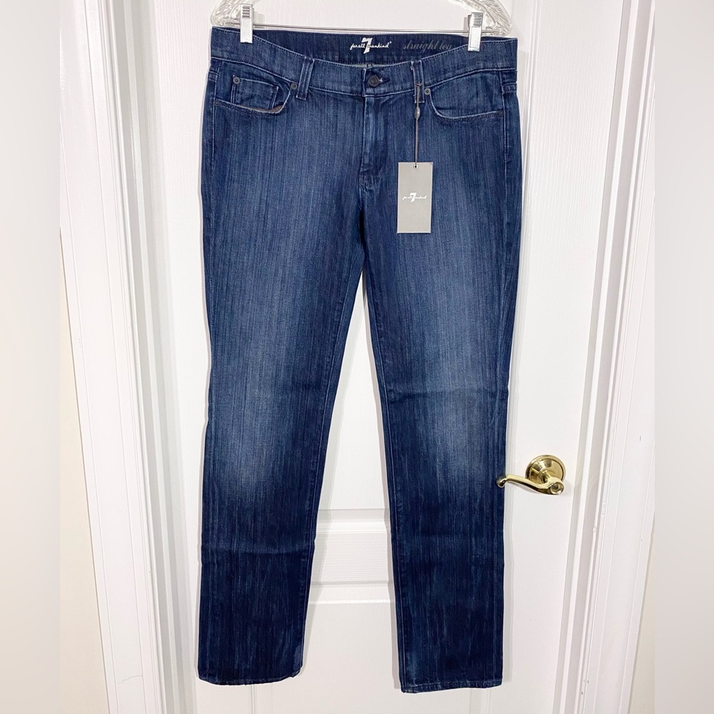 Y2K 7FAM Straight Leg Flap Pocket Jeans Sz 31 LIKE NEW 7 For All Mankind